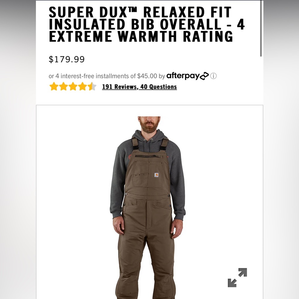 CARHARTT Super dux relaxed fit insulated bib overalls